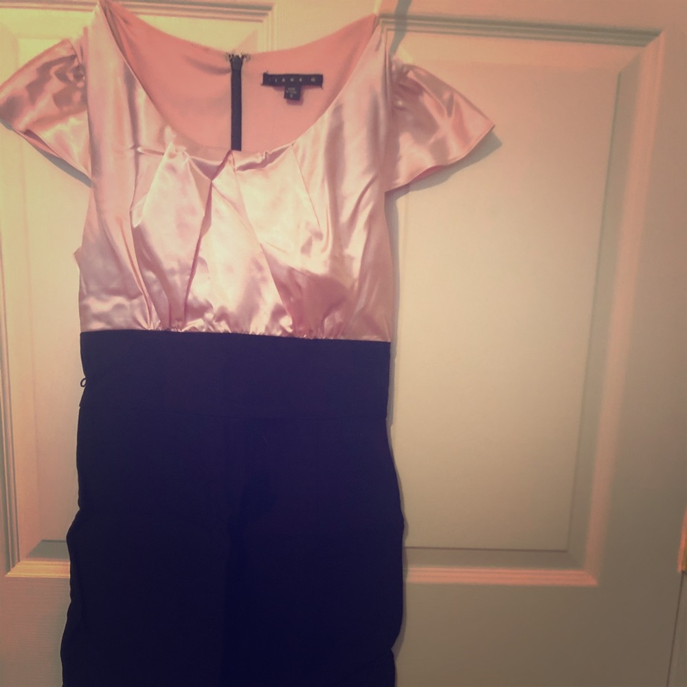 Pink Tiana B business dress with black skirt